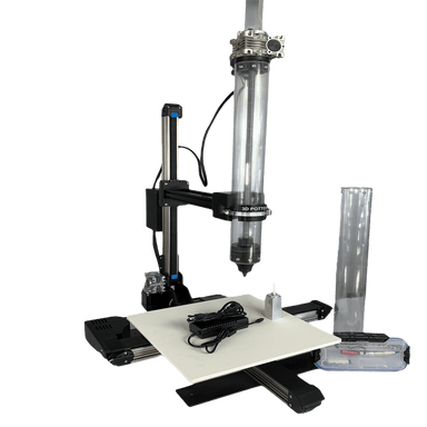 3D Potter 10 Pro 3D Clay Ceramic Printer-with package contents-front right angle view