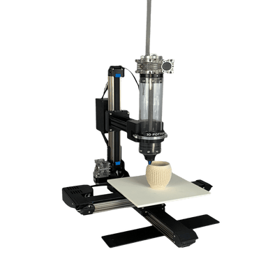 3D PotterBot Micro 10 3D clay printer-tan vans-front right angle view