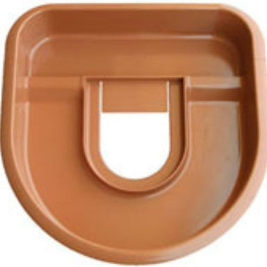 Overhead view of horseshoe shaped splash pan for Speedball Boss Series pottery wheels