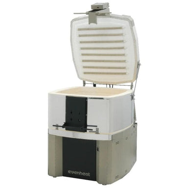 Opened Top Load-Access Lid of Evenheat Studio Pro 24 Glass Kiln