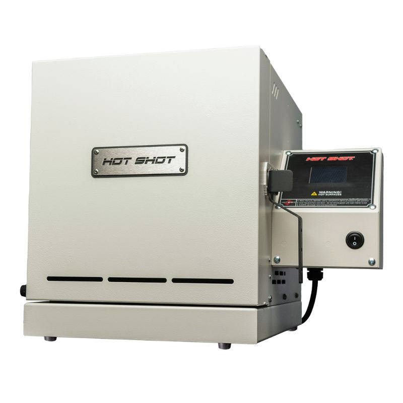 Front view of Hot Shot 1200C Low Ceramic Kiln - closed - Spark controller