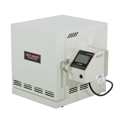 Front angled view of Hot Shot 1200C Low Ceramic Kiln - closed - TAP controller