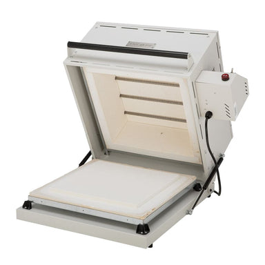 HS-16G Glass Kiln-Clamshell hood open