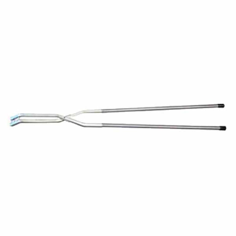 Full view of metal tongs to use in Olympic Kilns raku models.