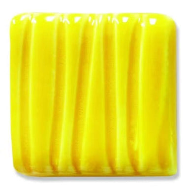 Yellow low-fire glaze color chip from Speedball Art