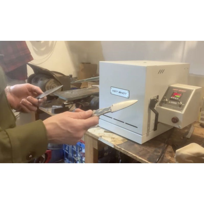 Knife maker about to use HS-360 Heat Treat Oven in his shop