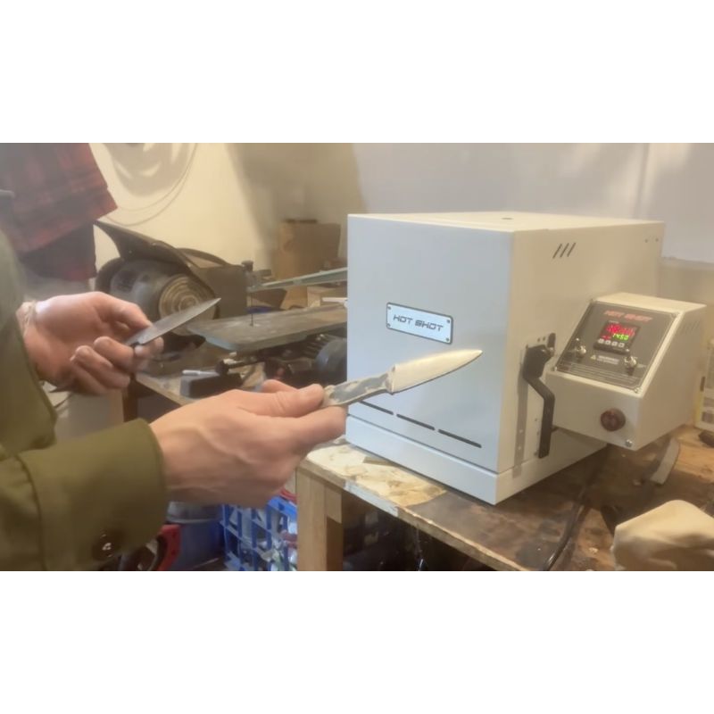 Knife maker about to use HS-360 Heat Treat Oven in his shop