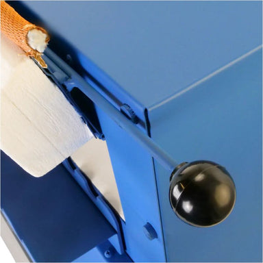Close up view of handle/round knob on a door of the Bluebird XL Glass Annealing Kiln from Paragon.