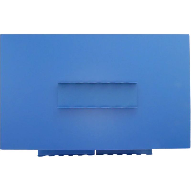 Top side view of a Paragon Blue-colored Bluebird XL Glass Annealing Kiln.