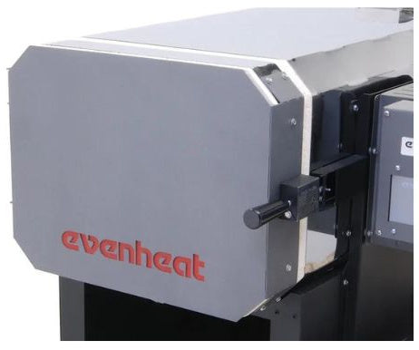 Close up of closed Evenheat Heat Treating Oven door to show shield feature
