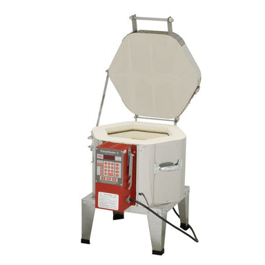 Evenheat kiln on a metal stand that works for both 810 and 1210 Evenheat RM kilns