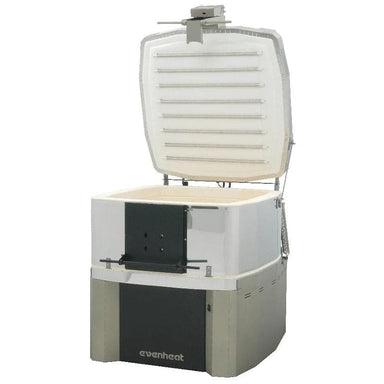Opened Top Load-Access Lid of Evenheat Studio Pro 28 Glass Kiln