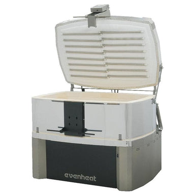 Opened Top Load-Access Lid of Evenheat Studio Pro 41 Glass Kiln