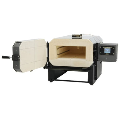 Front view of opened LT Tempering Oven from Evenheat with Icon controller on right side.