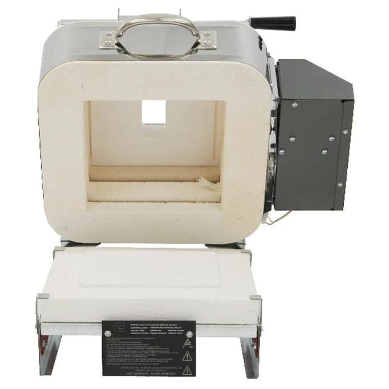 Front view of opened Studio Pro STP kiln to showcase fiber and fire-brick design