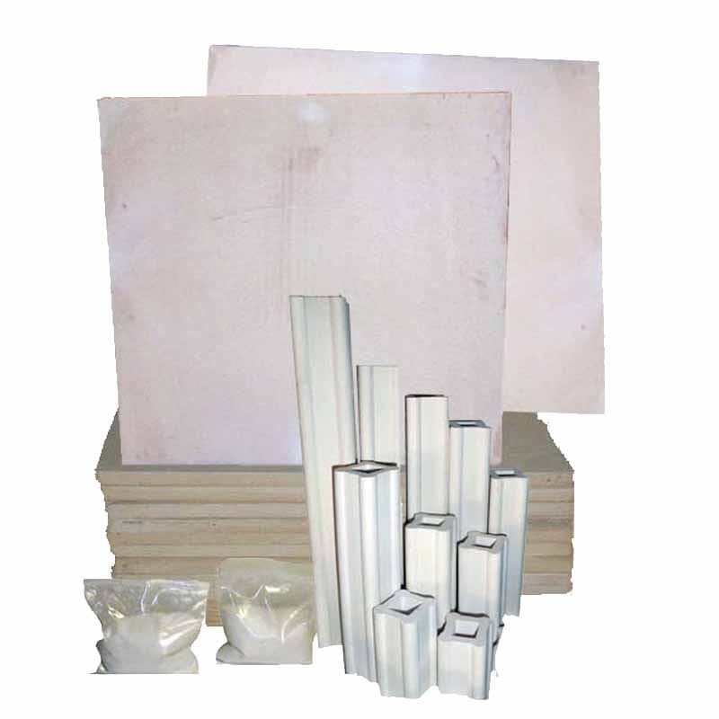 Shelves, posts, kiln wash elements within the Olympic Kilns FL24E and FL24E Car Large Capacity Kilns Furniture Kit