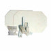2 - 10” x 6” oval shelves, 4 ea - 1/2, 1, 2 inch small square posts, 1 lb bag kiln wash for Olympic Kilns Doll E - Test E Electric Kiln