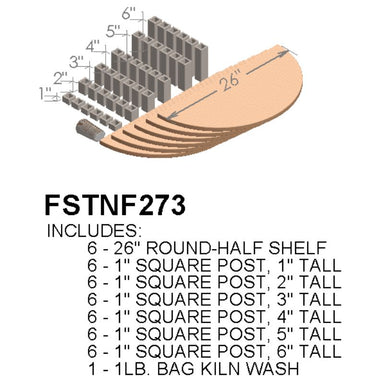Animated visual depicting - and listing - of the contents of the Paragon Kilns CT122822 furniture kit.