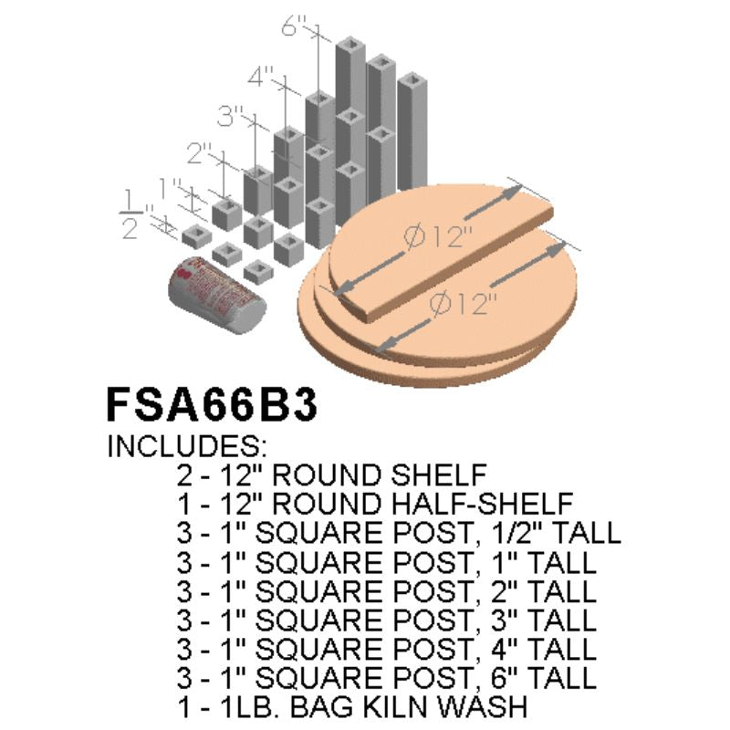 Animated visual depicting - and listing - of the contents of the Paragon Kilns CT71313 furniture kit.