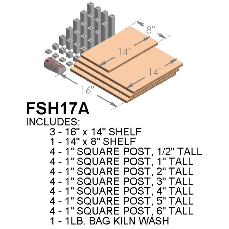 Animated visual depicting - and listing - of the contents of the Paragon Kilns Iguana furniture kit.