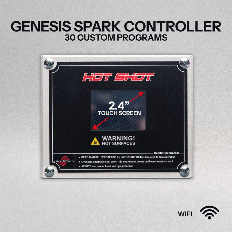 Promotional image of the Genesis Spark Controller for Hot Shot Kilns, Wi-Fi capable.