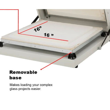representative image of the 16-inch removable base and floor product accessory for the Hot Shot Oven & Kiln 16G Glass Kiln