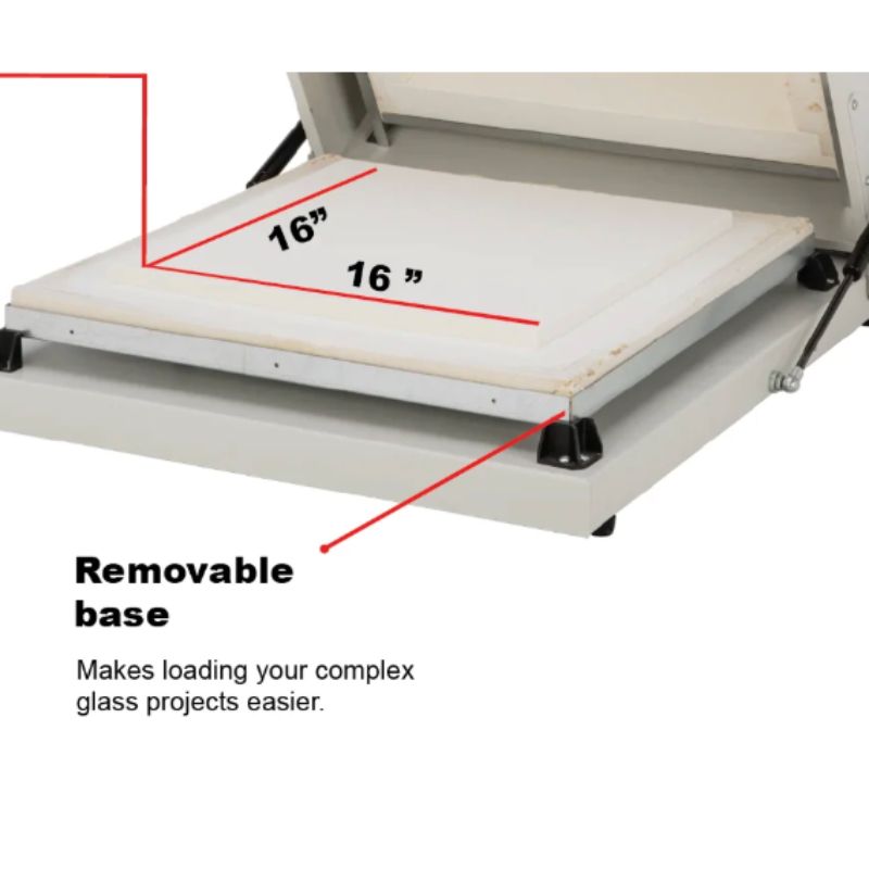 representative image of the 16-inch removable base and floor product accessory for the Hot Shot Oven & Kiln 16G Glass Kiln