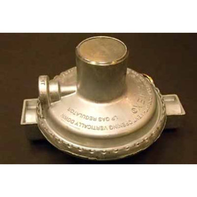 Close up a low pressure regulator part made for 18-inch Olympic Kilns gas units.