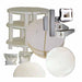 All elements included in an Olympic Kilns 18-inch gas updraft torchbearer kiln furniture kit including shelving, posts, and wash.