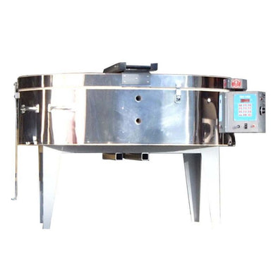 Front view of closed Olympic Kilns 309GFE glass firing kiln with electrical box-controller on the right side.