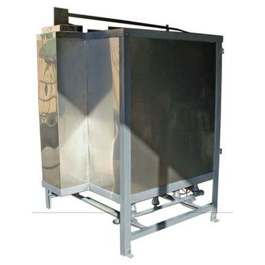 Rear view of closed Olympic Kilns large capacity downdraft gas kiln - DD30 model.
