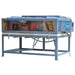 Front view of closed large capacity Olympic Kilns GF12E glass fusing kiln on a stand and electrical box-controller on the right side.