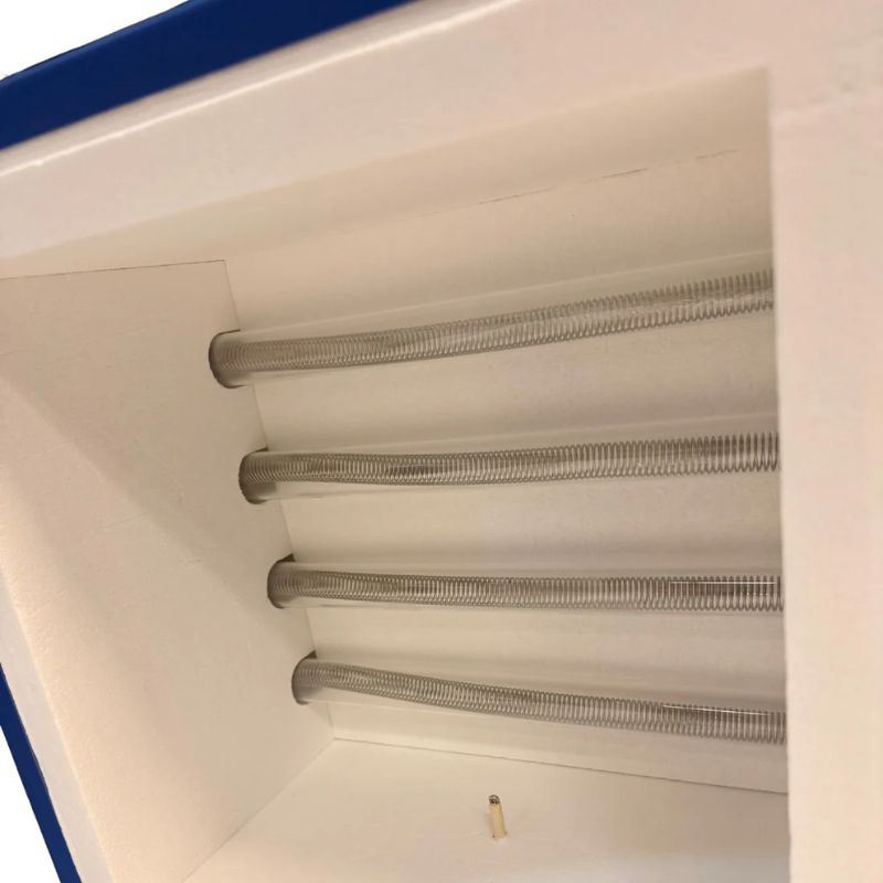 View of heating elements beneath lid of a Paragon CSF12 Glass Fusing Kiln.