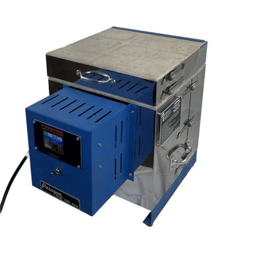 High-angle view of closed Caldera XL multi-purpose kiln model from Paragon, with Sentinel TouchXpress controller.