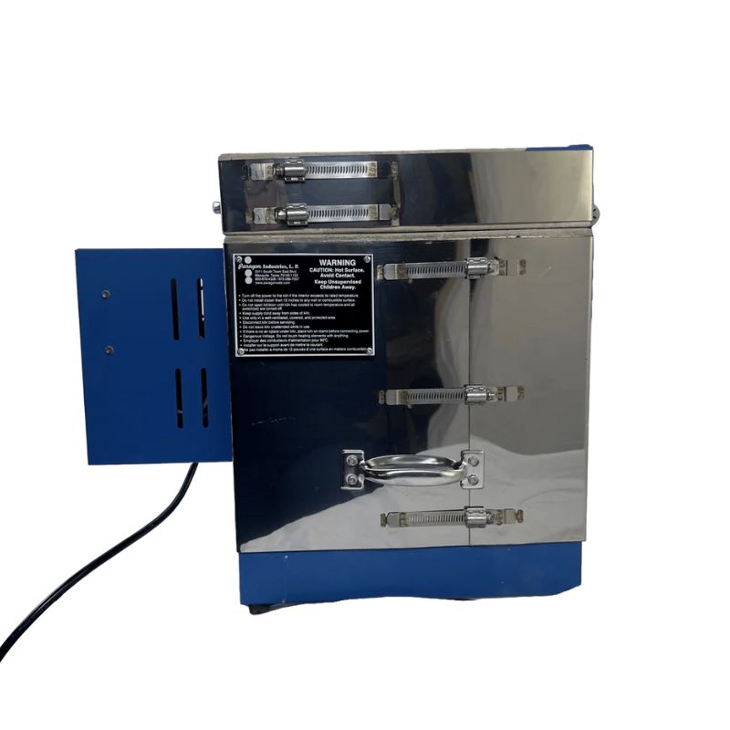 Side view of closed Caldera XL multi-purpose kiln model from Paragon, with Sentinel TouchXpress controller.