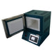 View of opened SC2 PRO PMC/Jewelry Kiln from Paragon in the Jade color, with Sentinel TouchXpress digital controller.