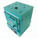 View of closed SC3 PMC/Jewelry Kiln from Paragon in the Turquoise color. Can see top, right side, and front of the kiln, as well as the Sentinel TouchXpress digital controller.
