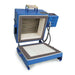 Bottom clamshell lid opened on a CS14D Dual Clamshell glass fusing kiln, from Paragon, placed on a plain white background.
