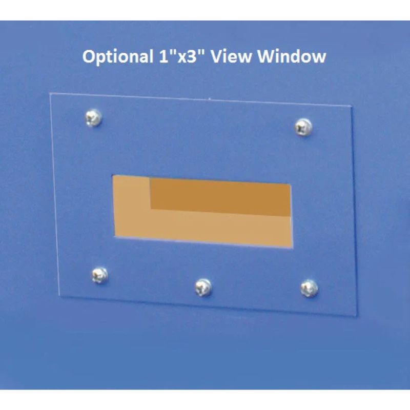 illustrated close up view of an optional 1" x 3" viewing window as it would look on a Paragon glass fusing kiln
