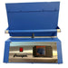 Front view of closed Paragon CSF12 Glass Fusing Kiln in Paragon Blue color, showing the Sentinel TouchXpress controller beneath door and handle.