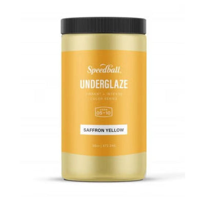 package of 16oz speedball art saffron yellow underglaze