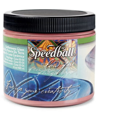Burgundy low-fire glaze pint-sized 16oz container from Speedball Art
