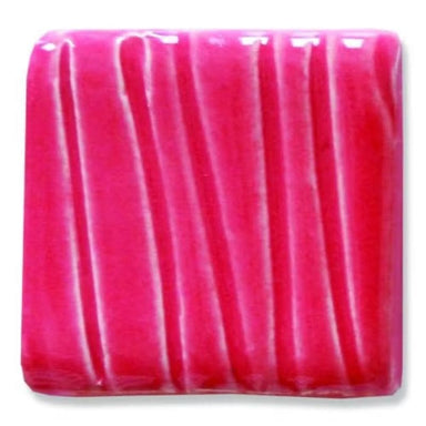 Pink low-fire glaze color chip from Speedball Art