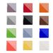 Collage of dozen color chips showing contents of Speedball Art Sampler Pack: white, Yellow, Pink, Royal Blue, Sky Blue, Medium Green, Brown, Black, Gray, Orange, Red, and Purple.