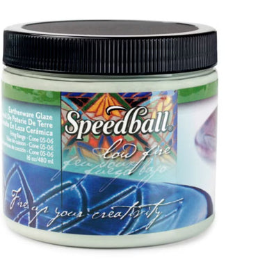 Aqua low-fire glaze pint-sized 16oz container from Speedball Art
