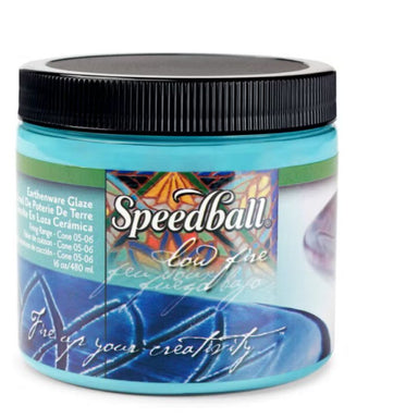 Clear low-fire glaze pint-sized 16oz container from Speedball Art