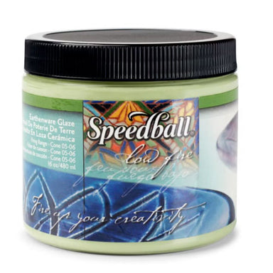 Grass Green low-fire glaze pint-sized 16oz container from Speedball Art