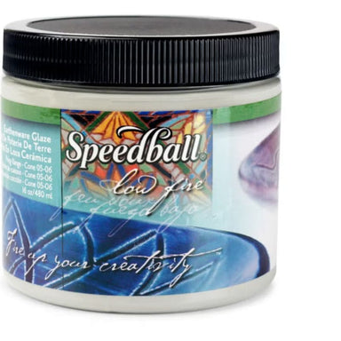 Gray low-fire glaze pint-sized 16oz container from Speedball Art