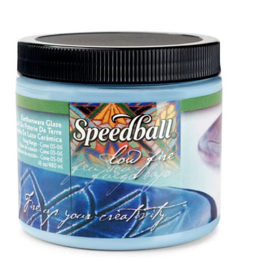 Medium Blue low-fire glaze pint-sized 16oz container from Speedball Art