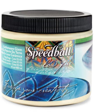 Tan low-fire glaze pint-sized 16oz container from Speedball Art